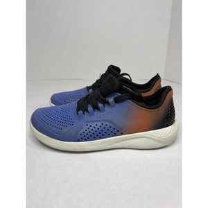 Crocs Lite Ride Pacer Shoes Women’s Size 6 Blue Orange Black Lace Up *Small Flaw
